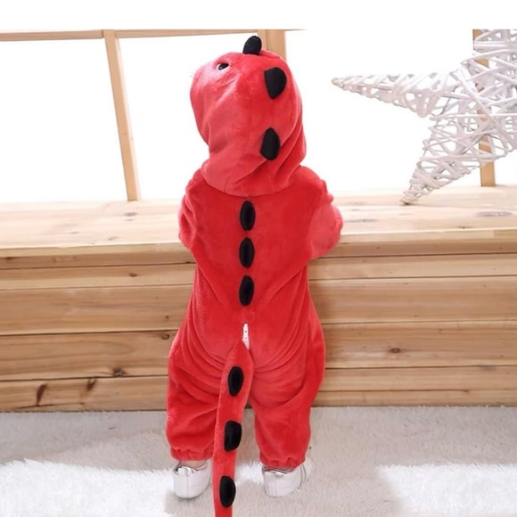 Red Dinosaur Toddler Onesie Romper 30-36 Months - Picture 2 of 7